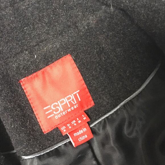 Esprit Pea Coat Double Breasted Wool Blend Grey Women's Small Outerwear Peacoat - Picture 2 of 13